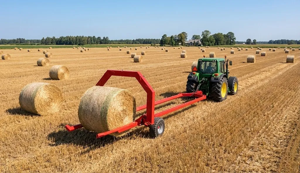 9JYY-2.5 Round Bale Trailer application